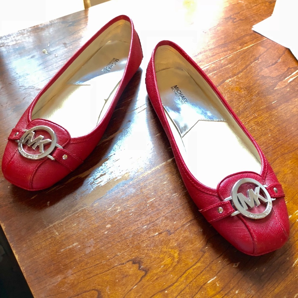 Michael Kors Red Leather Flats size 8